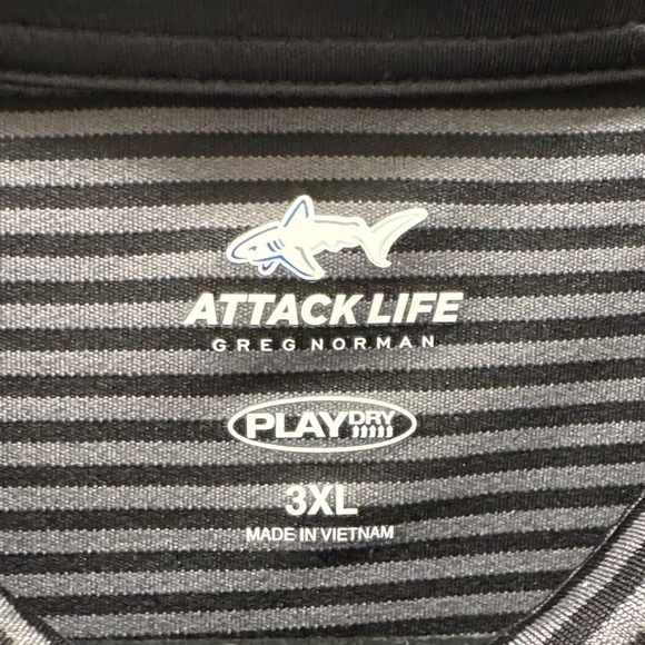 Attack Life by Greg Norman Navy Striped Polo Shirt. 3X. Worn once! - Picture 2 of 4